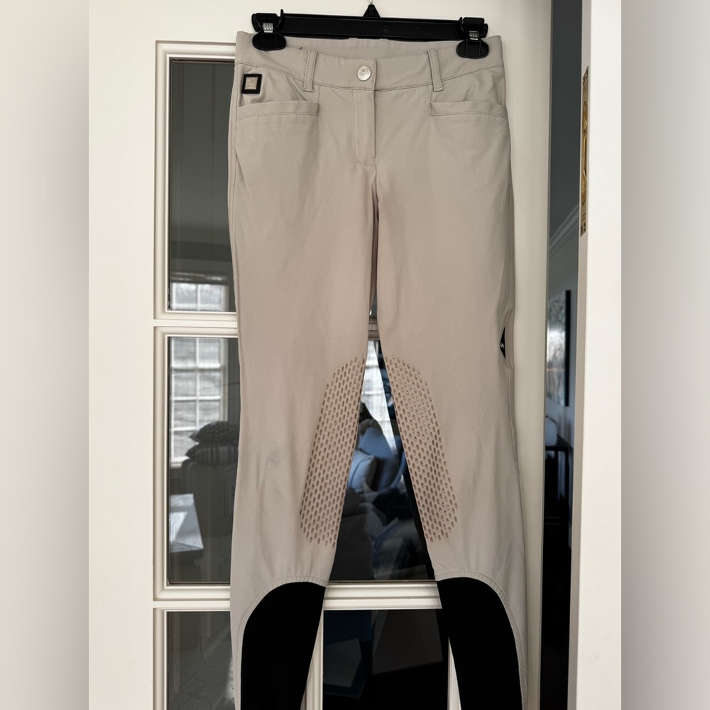 Stylish Beige and Black Women's Riding Pants